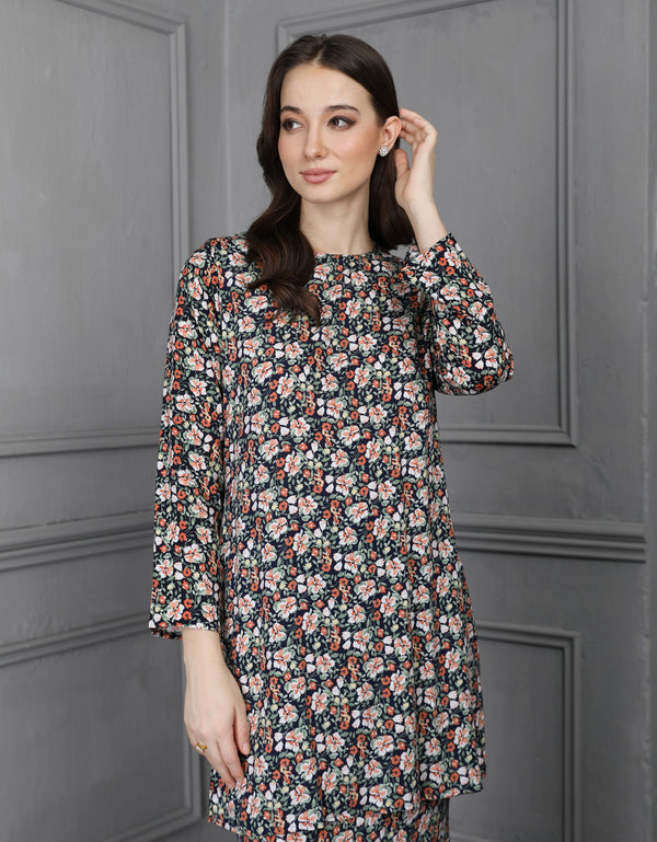 BAJU KURUNG PAHANG MODEN MADELEINE (MIDNIGHT BLUE)